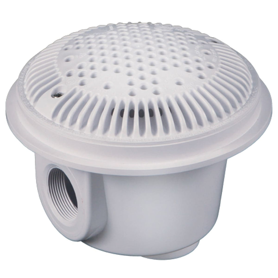 Hayward 8" Round Main Drain Dual Outlet Suction, 2" FIP x 1-1/2"  FIP, White, Concrete  | WG1052AVPAK2