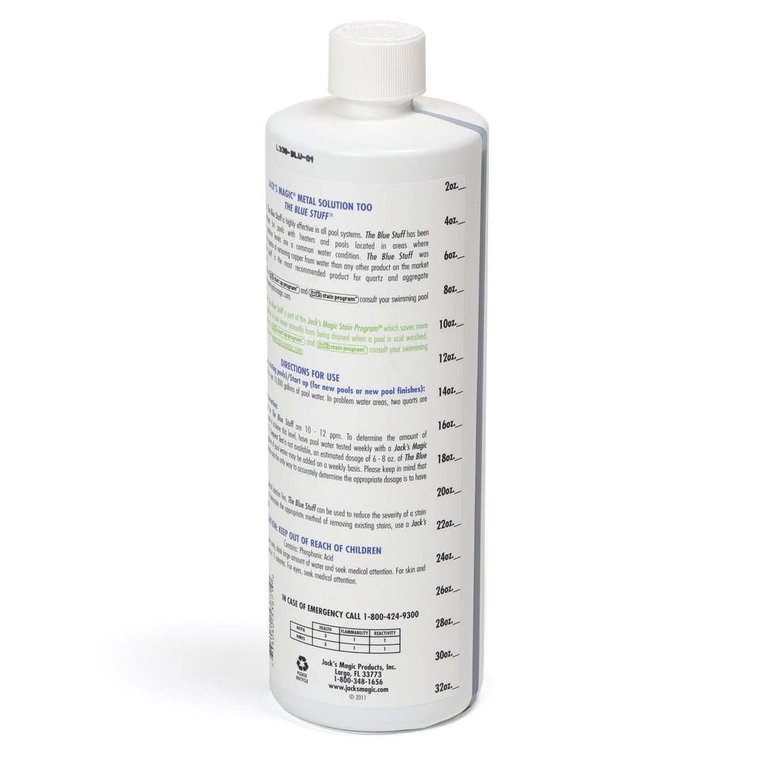 Jacks Magic Blue Stuff Pool Stain Remover, 32 oz | JMBLUE032