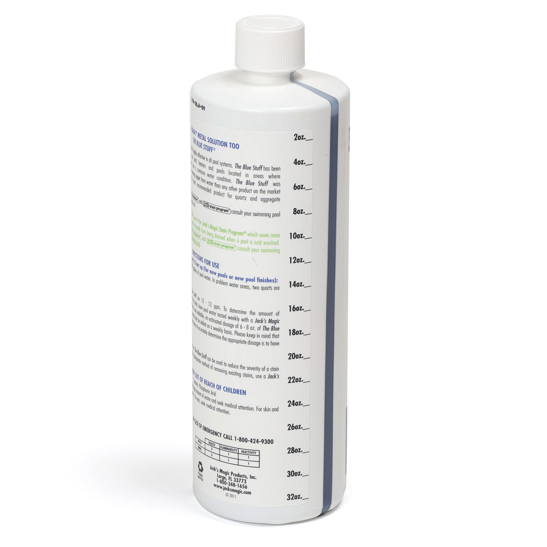 Jacks Magic Blue Stuff Pool Stain Remover, 32 oz | JMBLUE032