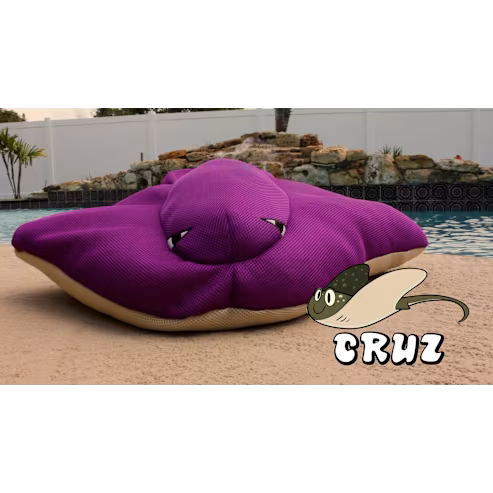 Main Access Seaside Rider Cruz the Stingray Floating Stuffed Animal, Purple/Tan | 305592