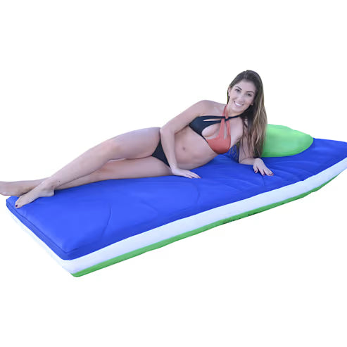 Main Access 3' x 6' Oversized Inflatable Floating Mattress, Dual Color Sky & Lime w/ Pillows | 305600