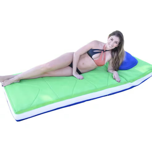 Main Access 3' x 6' Oversized Inflatable Floating Mattress, Dual Color Sky & Lime w/ Pillows | 305600