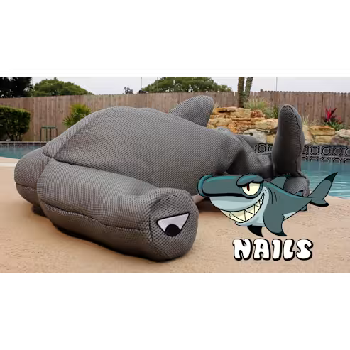 Main Access Seaside Rider Nails Hammer Head Shark Floating Stuffed Animal - Silver | 305591