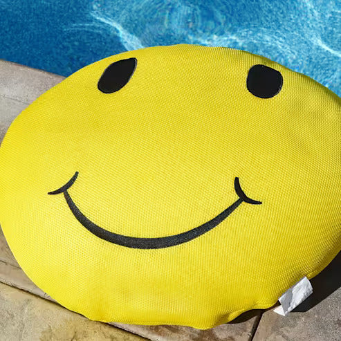 Main Access Seaside Rider Happy Smiley Face Floating Stuffed Pillow - Yellow With Black | 305594