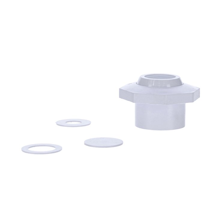 Pentair Economy Insider 1-1/2" Slip Inlet with Pressure Test Disks, White | 542002