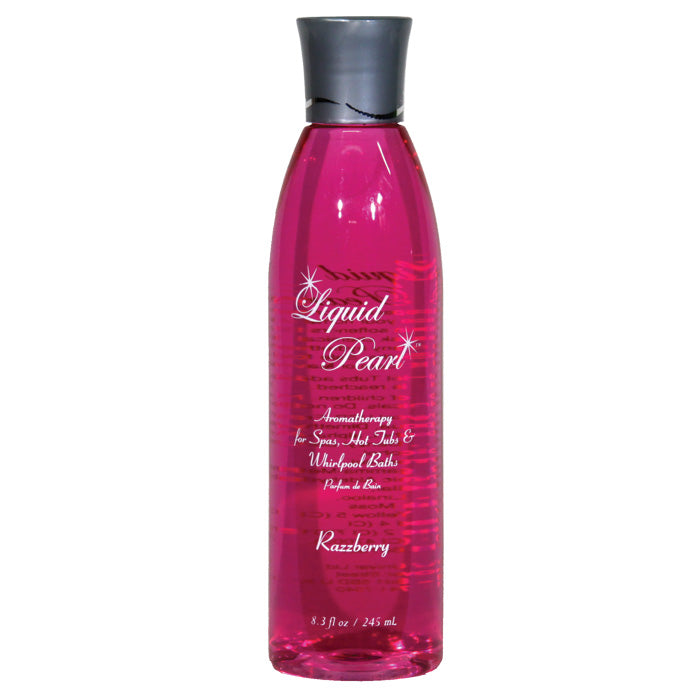 Insparation Inc 8oz Liquid Pearl Aromatherapy bottle in transparent bright pink with dark gray cap and white text label