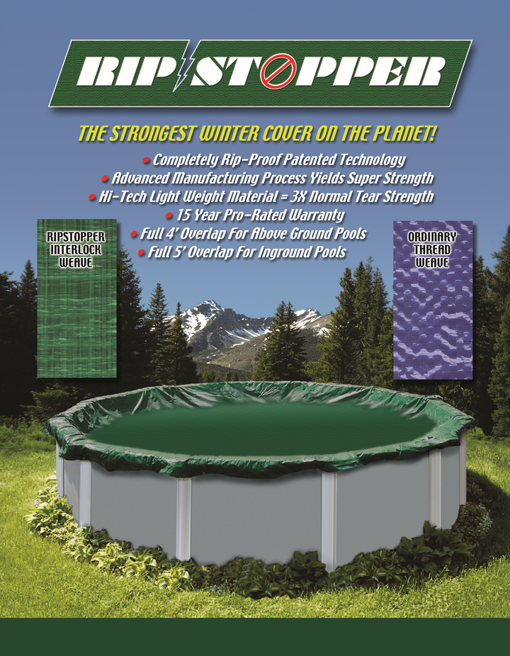 Swimline RipStopper Rectangle Winter Pool Cover In Ground for In Ground Pools, Green/Black in Various Sizes | RIG2045R