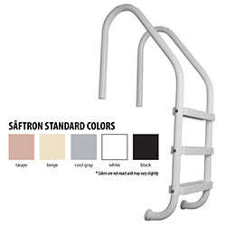 Saftron 3 Step I/G Pool Ladder w/ Escutcheons, White | P-324-L3-W