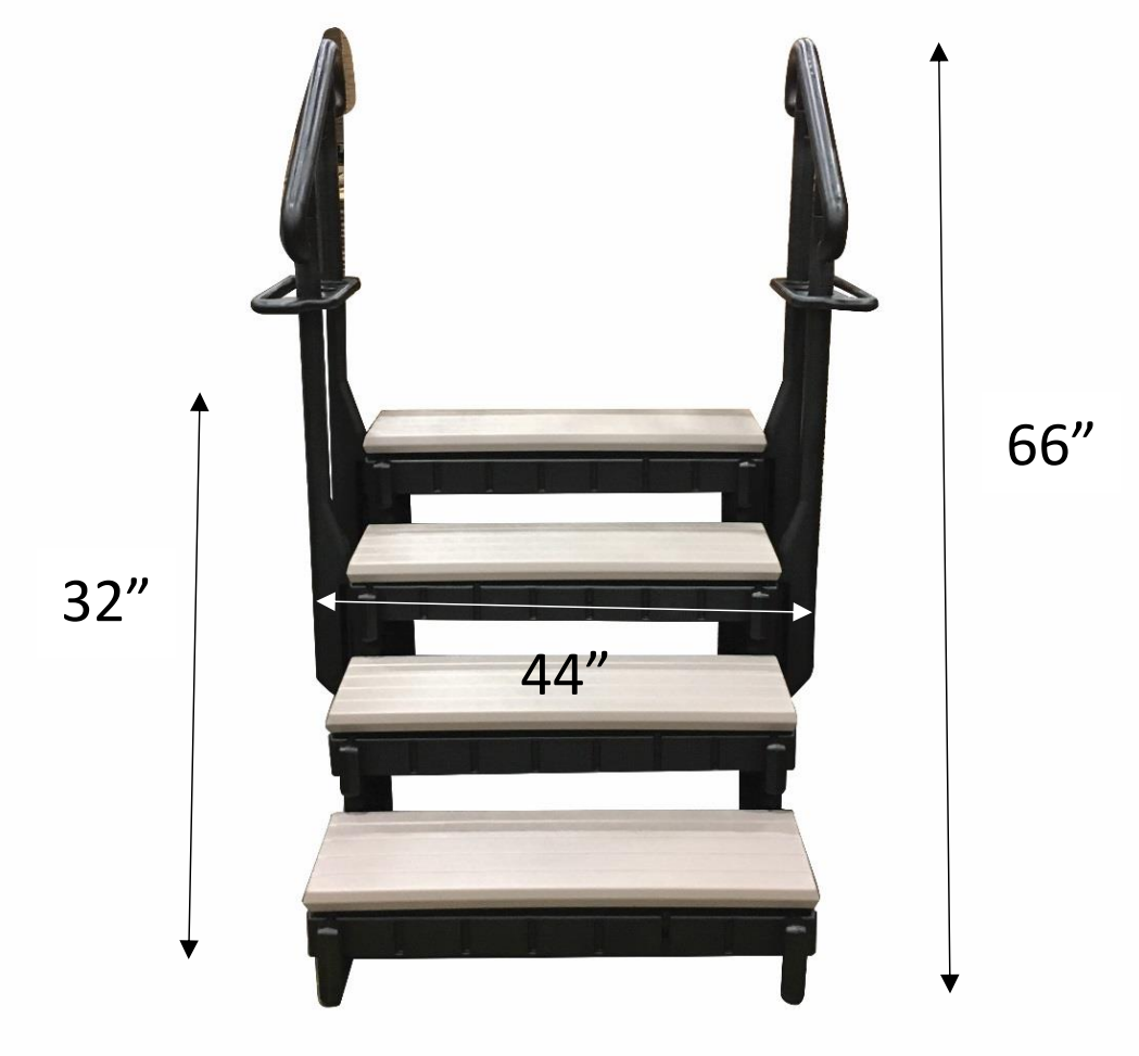 Confer Signature Spa Step 4-Tread 36" Colored Treads With Black Sidewalls | SSS36-4