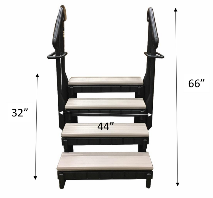 Confer Signature Spa Step 4-Tread 36" Colored Treads With Black Sidewalls | SSS36-4