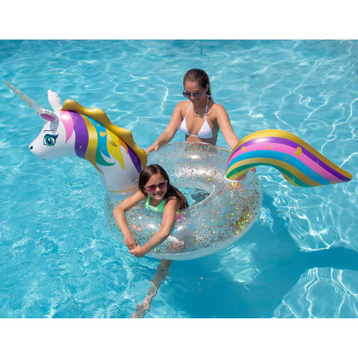 Swimline 68"/36.5"/26" Led Unicorn Glitter Ring | 90387