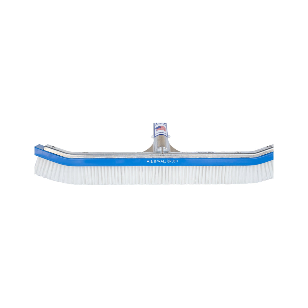 A&amp;B Brush Curved Standard Wall White PVC Bristle, 18" | 3010