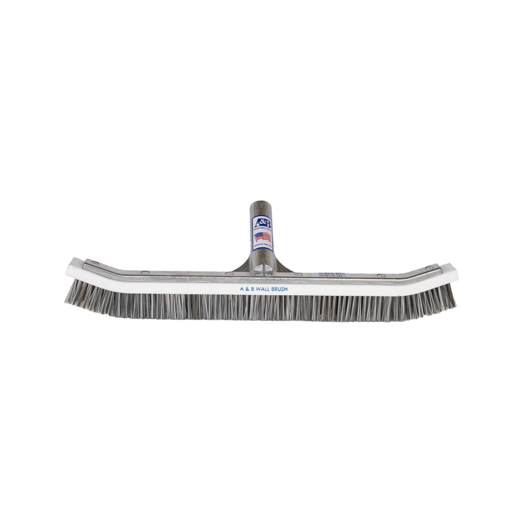 A&amp;B Curved Aluminum Wall Brush Only, Combo Stainless Steel &amp; Nylon Bristles 18"  | 3004