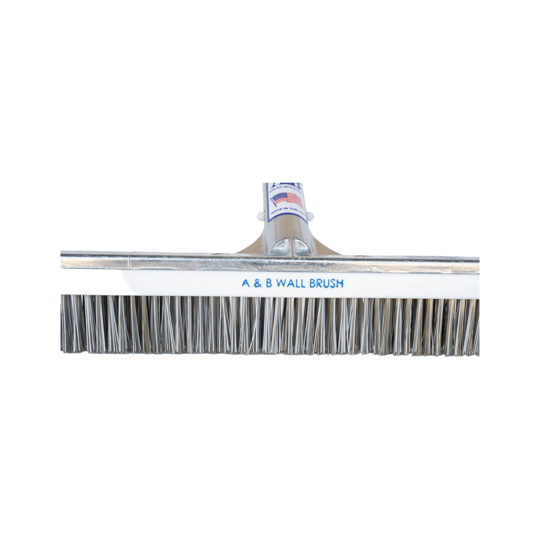 A&amp;B Curved Aluminum Wall Brush Only, Combo Stainless Steel &amp; Nylon Bristles 18"  | 3004