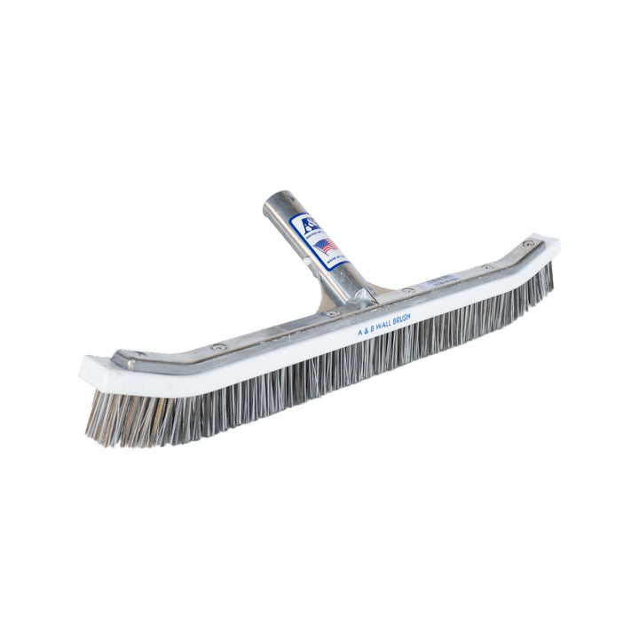 A&amp;B Curved Aluminum Wall Brush Only, Combo Stainless Steel &amp; Nylon Bristles 18"  | 3004