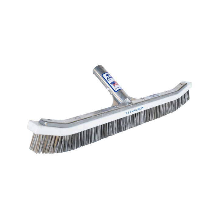 A&amp;B Curved Aluminum Wall Brush Only, Combo Stainless Steel &amp; Nylon Bristles 18"  | 3004
