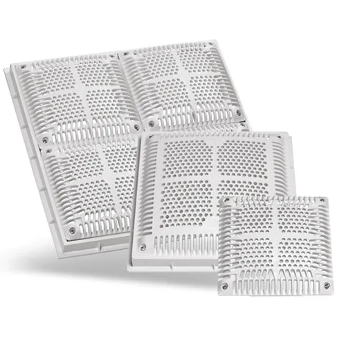 Hayward 12" Dual Pak High Flow Drain Cover and Frame, Square, White | WG1032HF2PAK2