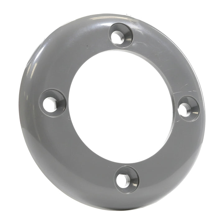 Hayward SPX1408BS2DGR dark gray round face plate with center hole and four mounting screw holes.