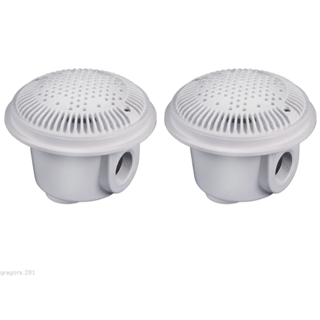Hayward 8" Round Main Drain Dual Outlet Suction, 1-1/2" FIP x 1-1/2"  FIP, White, Concrete | WG1051AVPAK2