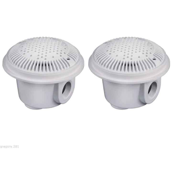Hayward 8" Round Main Drain Dual Outlet Suction, 1-1/2" FIP x 1-1/2"  FIP, White, Concrete | WG1051AVPAK2