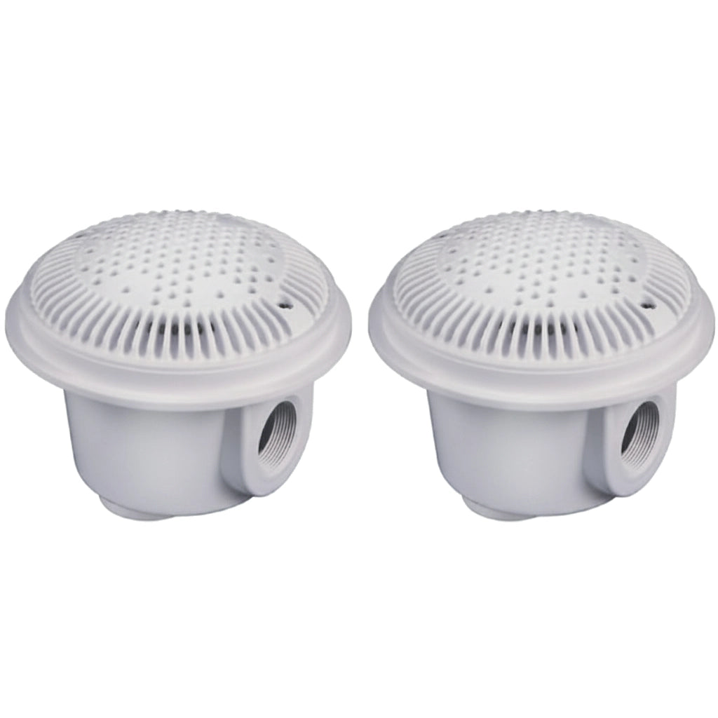 Hayward 8" Round Main Drain Dual Outlet Suction, 2" FIP x 1-1/2"  FIP, White, Concrete  | WG1052AVPAK2