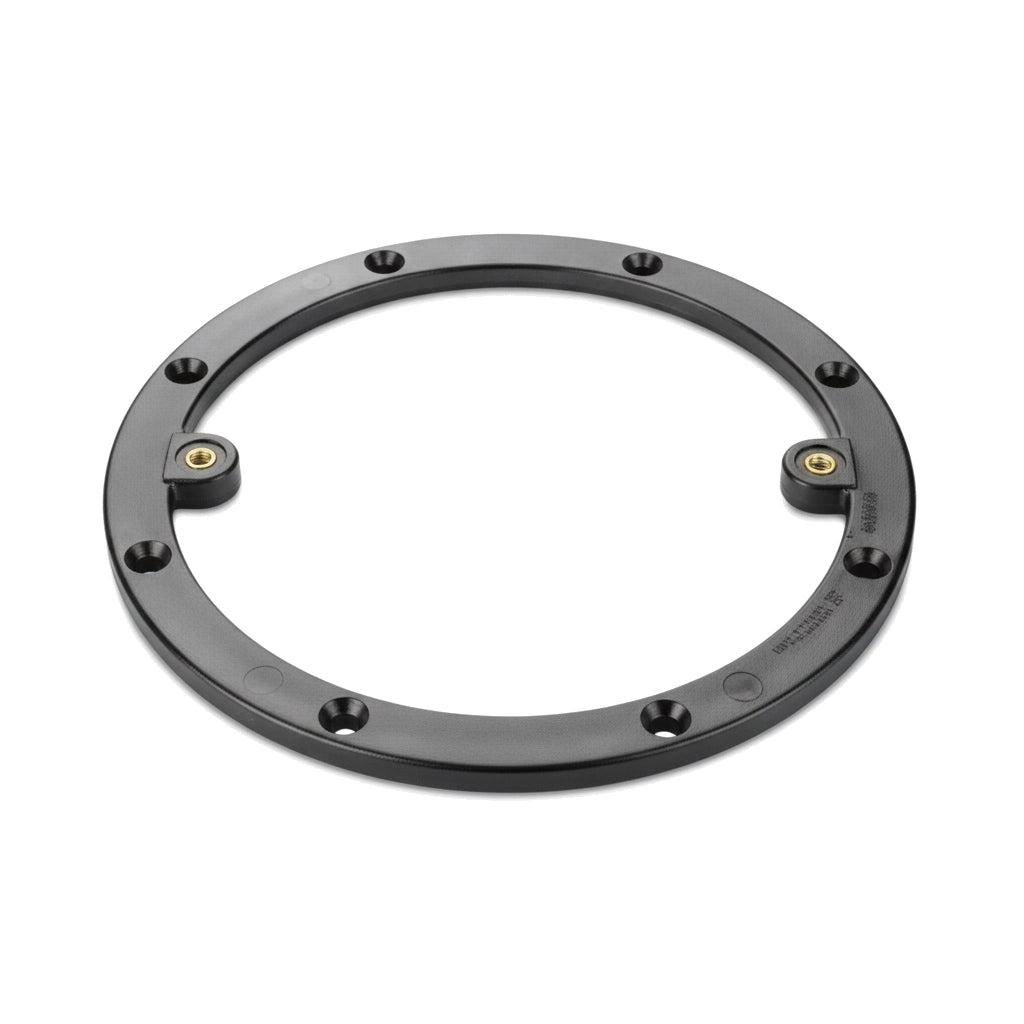 Hayward Black Vinyl Ring with Inserts WGX1048BBLK, round skimmer ring with screw holes and two brass threaded inserts.