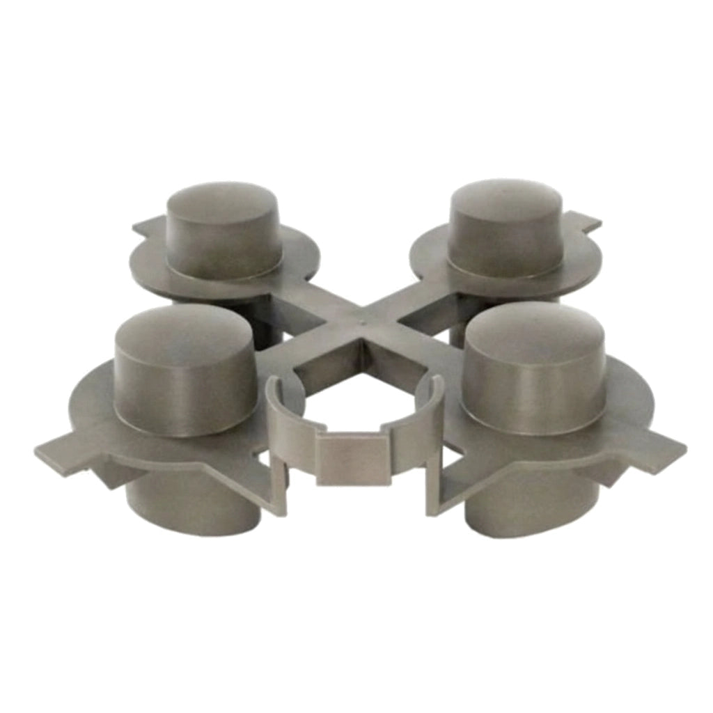 Gray plastic X-shaped Hayward CX3030D cartridge mounting plate with four raised posts and center clip.