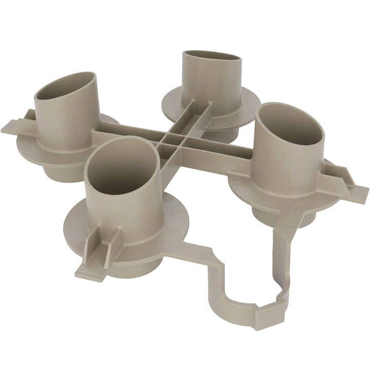 Tan plastic Hayward CX3030D cartridge mounting plate with four cylindrical ports and cross-brace supports.