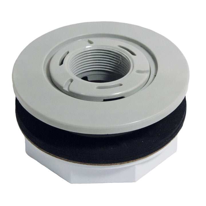 Hayward SP0537AFGR gray fiberglass accent light wall fitting with threaded center and black gasket.