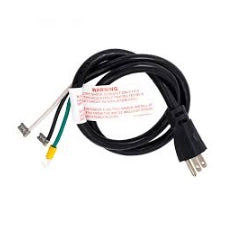 Hayward SPXABG12CORD 3 ft 12/3 power cord with molded plug and bare wire ends, coiled on white background