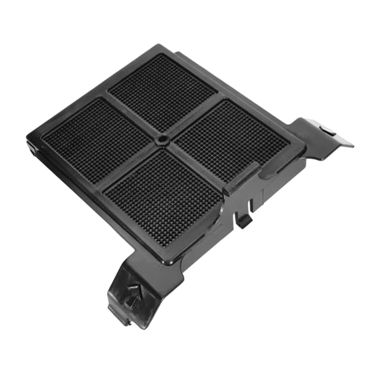 Black plastic mesh door filter panel with hinge clips for the Hayward Shark Vac pool cleaner, RCX97417.