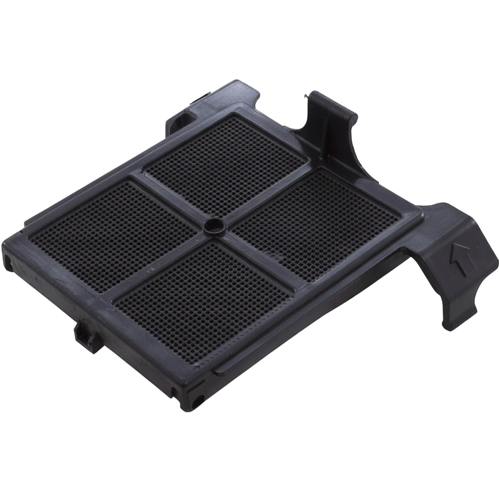 Black rectangular mesh door filter with molded plastic frame, Hayward Shark Vac RCX97417.