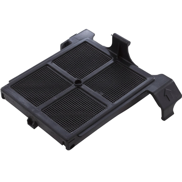Black rectangular mesh door filter with molded plastic frame, Hayward Shark Vac RCX97417.