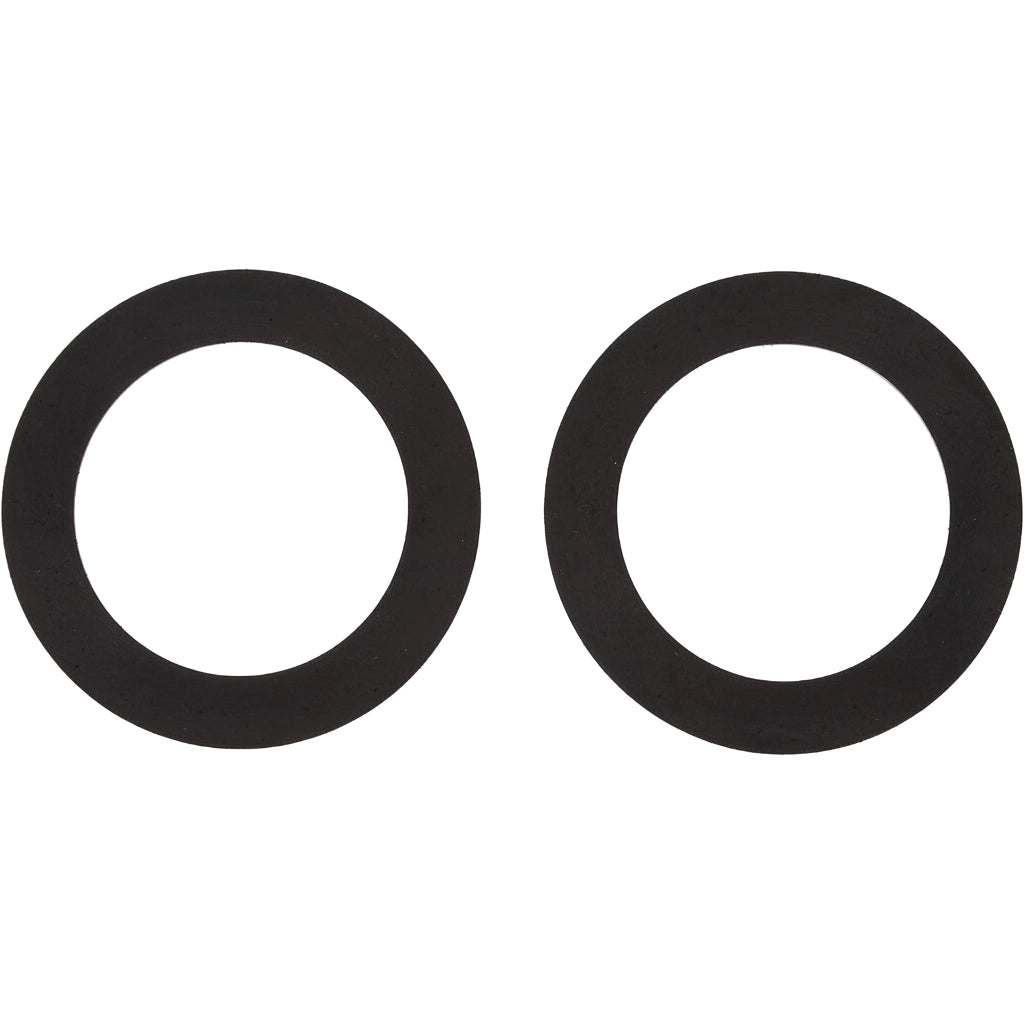 Two black flat rubber ring gaskets shown side by side, Hayward Double Gasket SPX0023Z2 on white background.