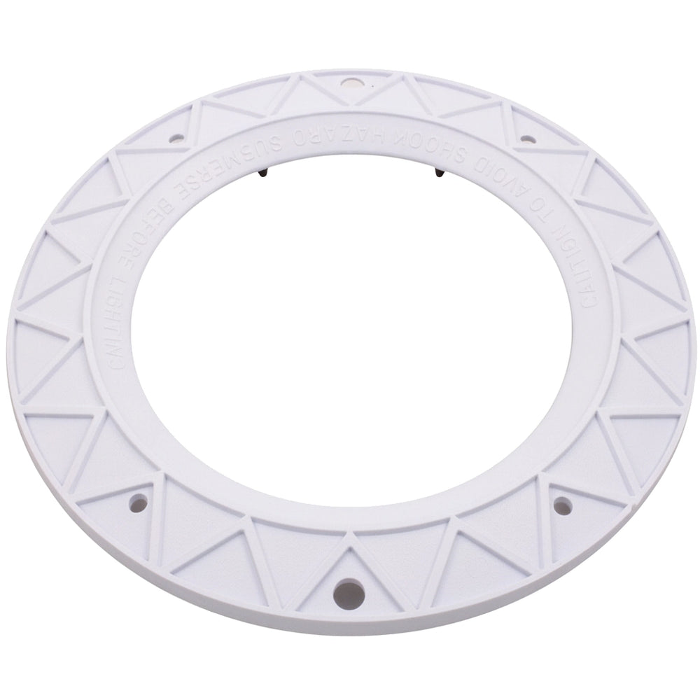 White round Hayward SPX0540A face rim with molded triangle pattern, mounting holes, and embedded studs.