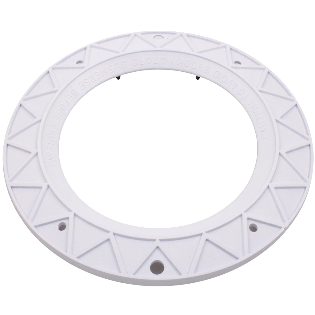 White round Hayward SPX0540A face rim with molded triangle pattern, mounting holes, and embedded studs.