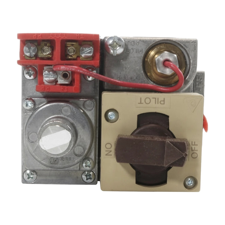 Hayward HAXGSV0001 millivolt gas valve with red terminal block and tan Pilot/On/Off knob