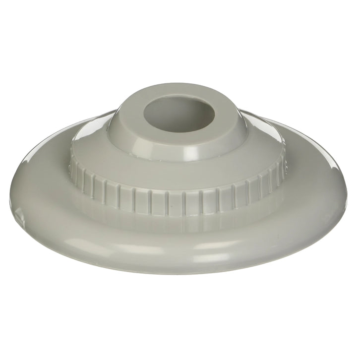 Gray Hayward Hydrostream SP1418DGR eyeball inlet fitting with round center opening and ribbed collar, viewed at an angle.