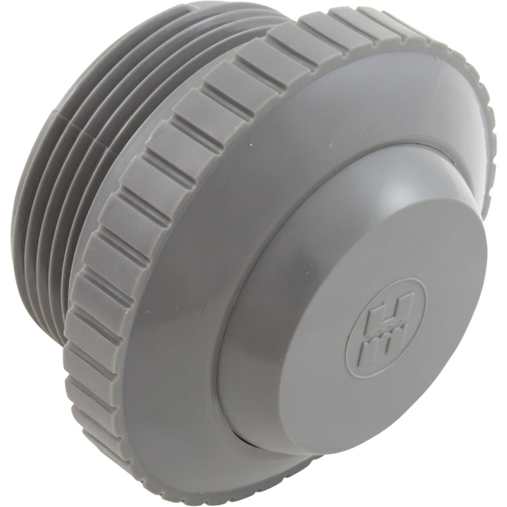 Dark gray plastic Hayward Hydrosweep eyeball inlet fitting with threaded body and embossed H logo on round face
