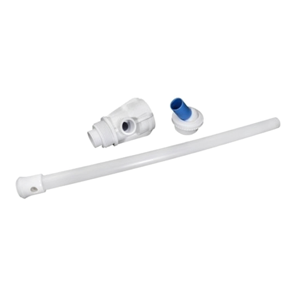 Hayward Jet-Air Deluxe fitting SP14311 with white body, blue directional nozzle, and 18-inch air tube.