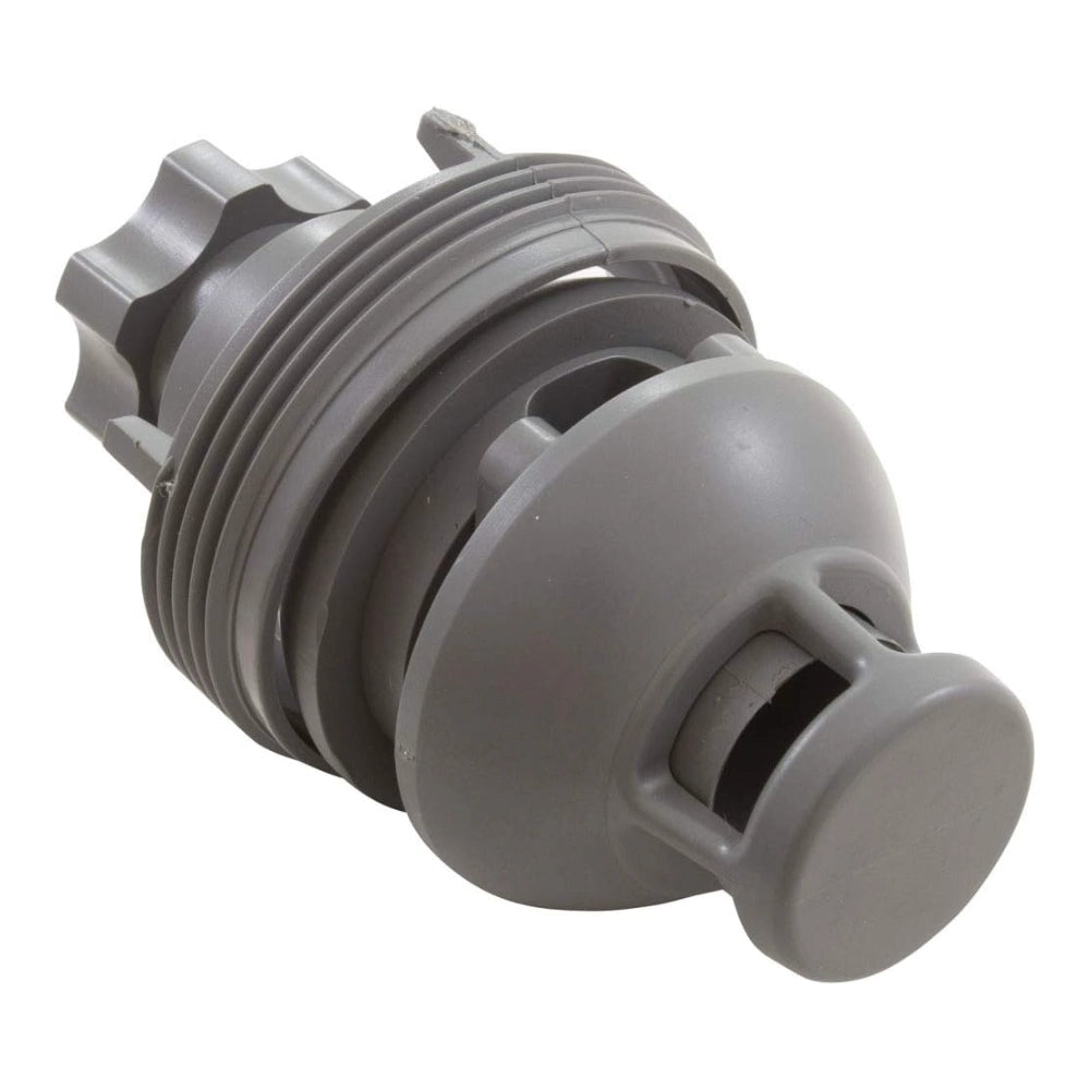 Dark gray plastic Hayward Jet-Air III Vari-Flo Nozzle Assembly with threaded body and round adjustable eyeball fitting.