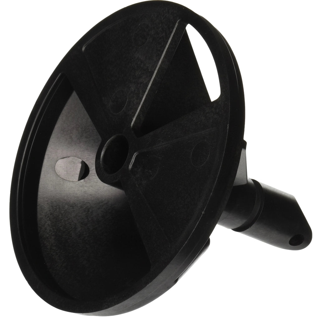 Black plastic Hayward VariFlo valve key (SPX0715C) with round disc handle and stepped shaft, shown at an angle.