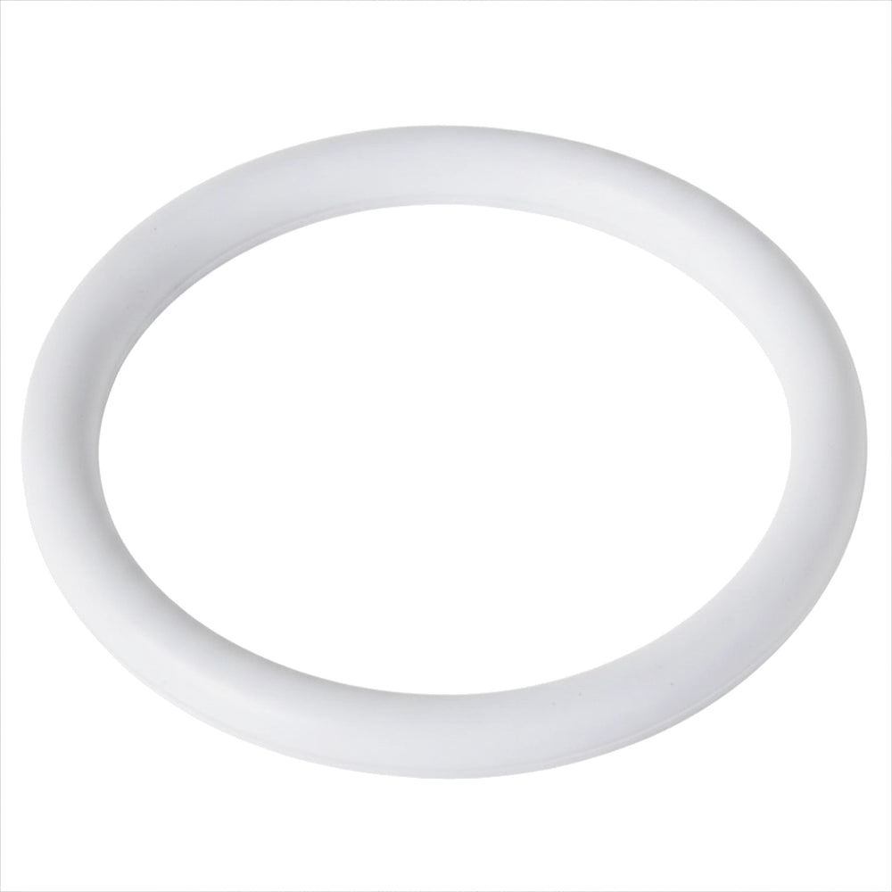White rubber O-ring shown flat against a white background, Hayward SPX0410Z1 slide valve seal.