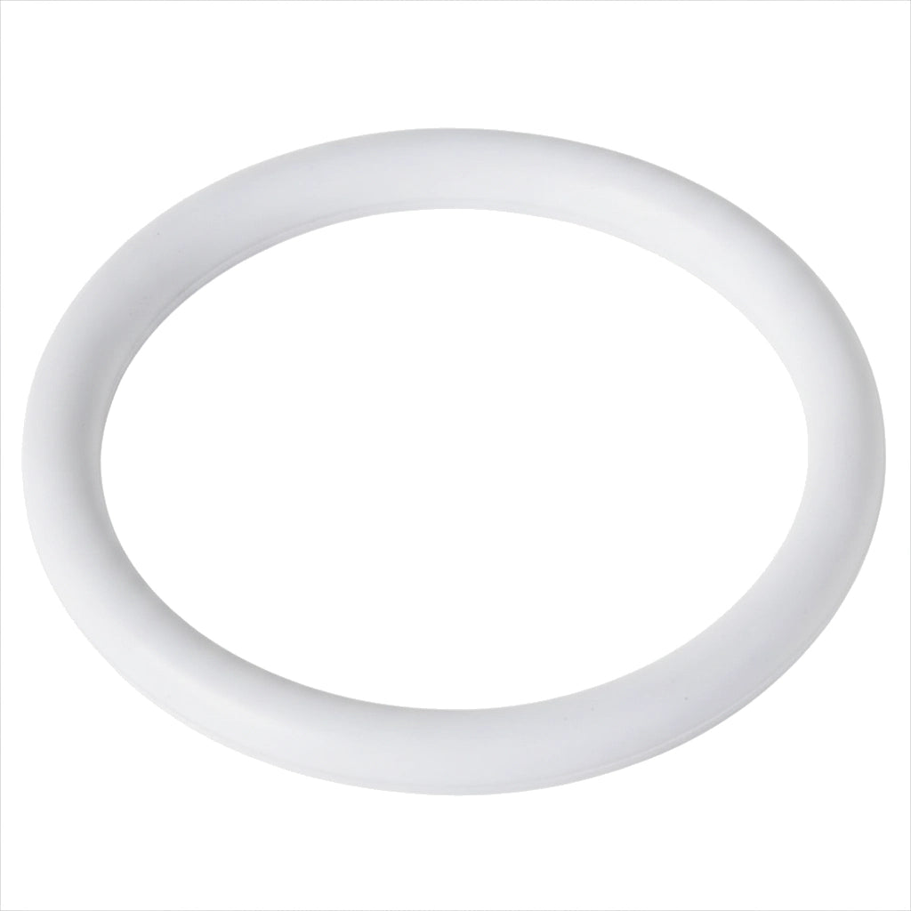 White rubber O-ring shown flat against a white background, Hayward SPX0410Z1 slide valve seal.