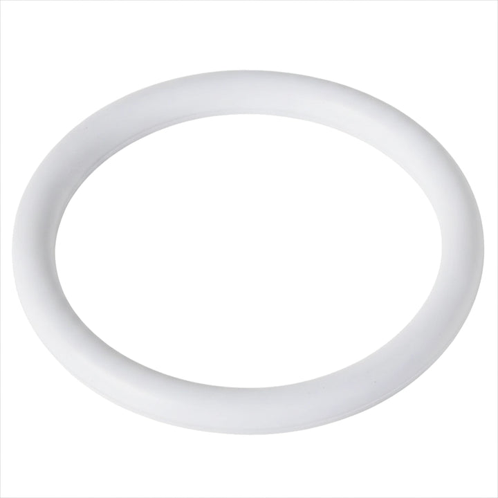 White rubber O-ring shown flat against a white background, Hayward SPX0410Z1 slide valve seal.