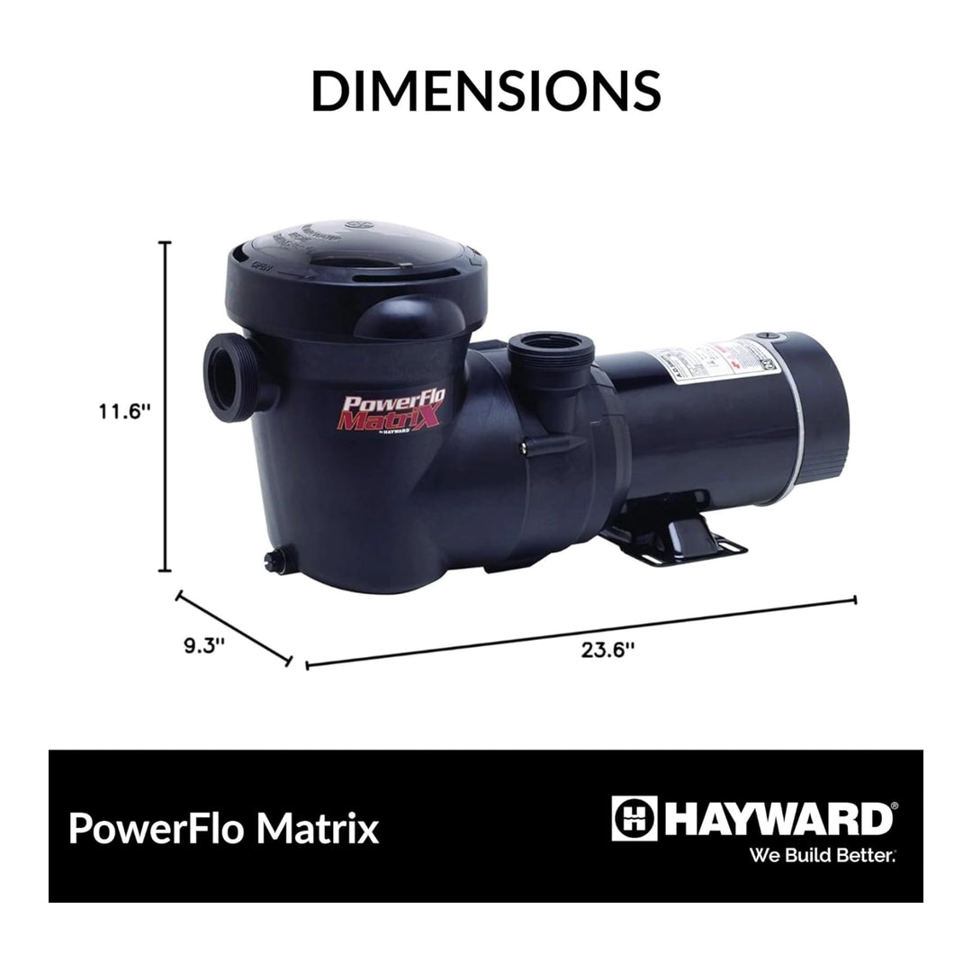 Hayward PowerFlo Matrix High Efficiency Pump, 0.85 HP Single-Speed for Above-Ground Pools | W3SP1592