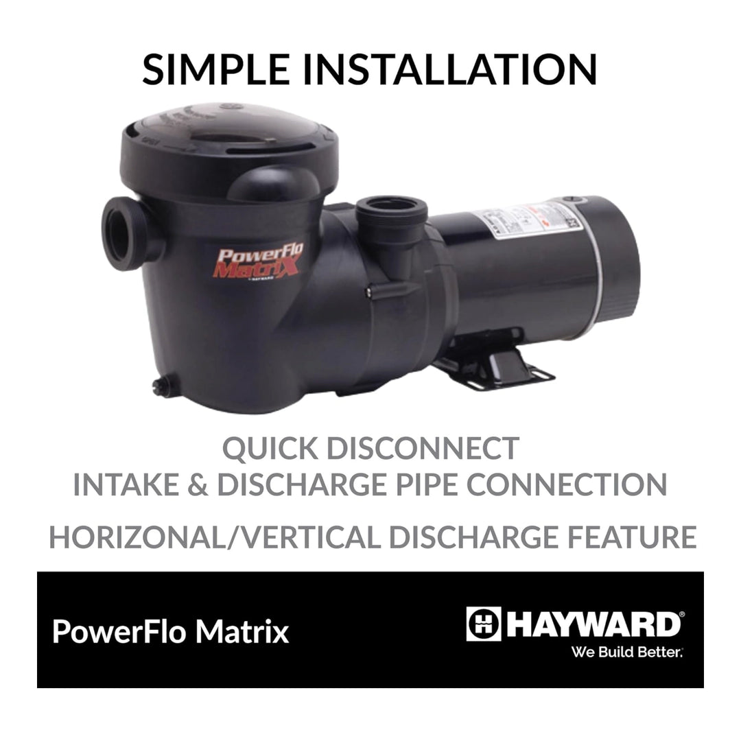 Hayward PowerFlo Matrix High Efficiency Pump, 0.85 HP Single-Speed for Above-Ground Pools | W3SP1592