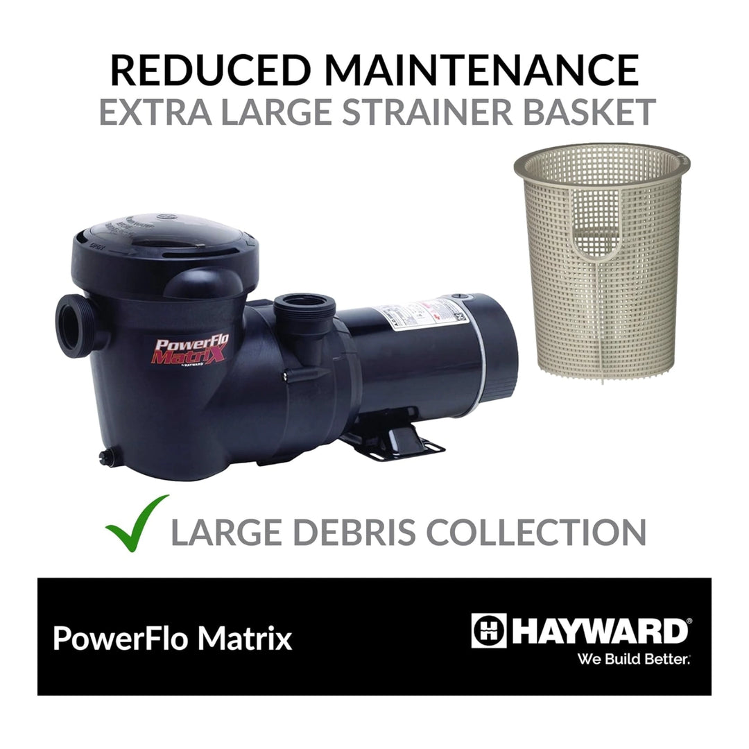 Hayward PowerFlo Matrix High Efficiency Pump, 0.85 HP Single-Speed for Above-Ground Pools | W3SP1592