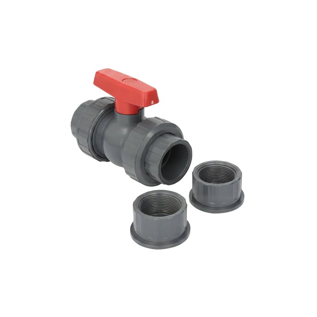 Hayward QTA Compact True Union PVC Ball Valve, Gray for Pool and Spa Plumbing Systems | QTA1015CSEG