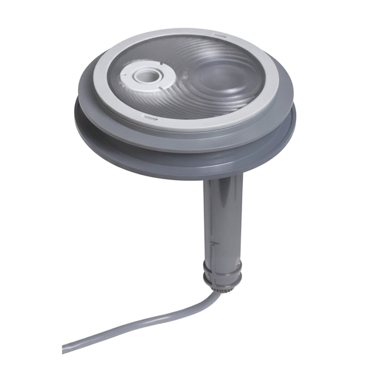 Hayward GLXBLNGR gray lens kit for ColorLogic Bubbler, round ribbed lens on gray housing with attached cord